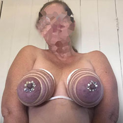 Zip Tied Tits With Sparkles - Big Tits, Amateur, Fetish Pics